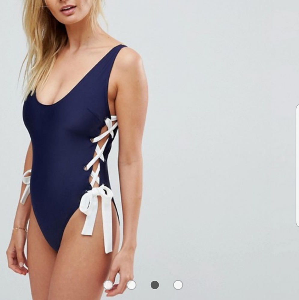 Wolf & Whistle Tie Side Swimsuit DD - G Cup - Picture 1 of 4